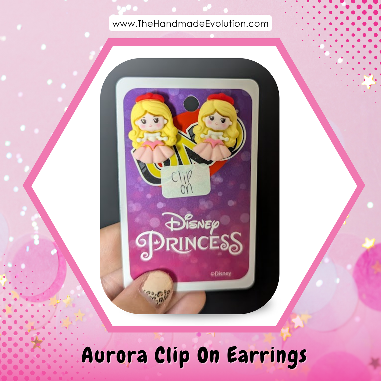 Sleeping Beauty, Aurora Clip-on Earrings