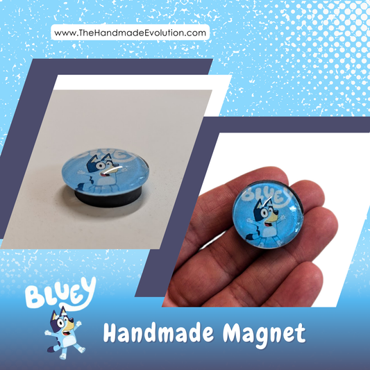 Bluey Handmade Glass Magnet