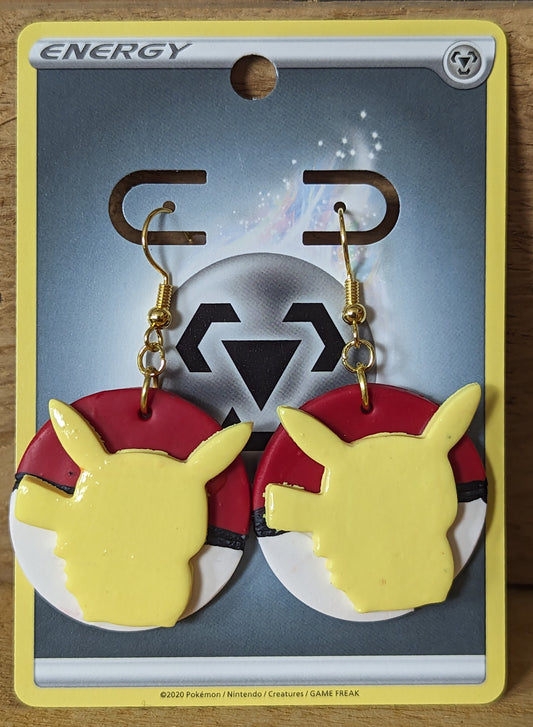 Pikachu Silhouette & Pokéball Earrings