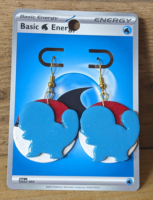 Squirtle Silhouette & Pokéball Earrings