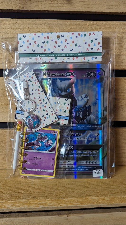 Bundle Pack: Mewtwo Pokémon Card Notebooks + Keychain