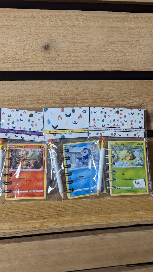 Bundle Pack: Chimchar, Piplup, Turtwig Pokémon Card Notebooks