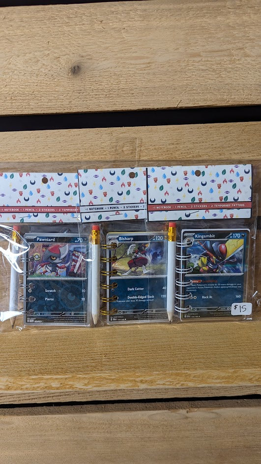 Bundle Pack: Pawniard, Bisharp, Kingambit Pokémon Card Notebooks