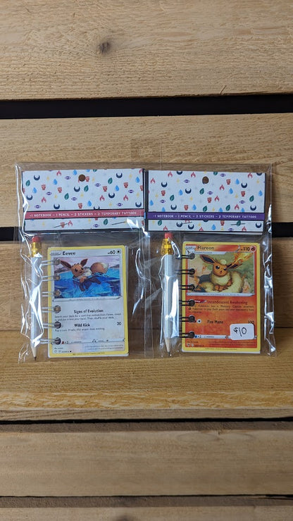 Bundle Pack: Eevee & Flareon Pokémon Card Notebooks