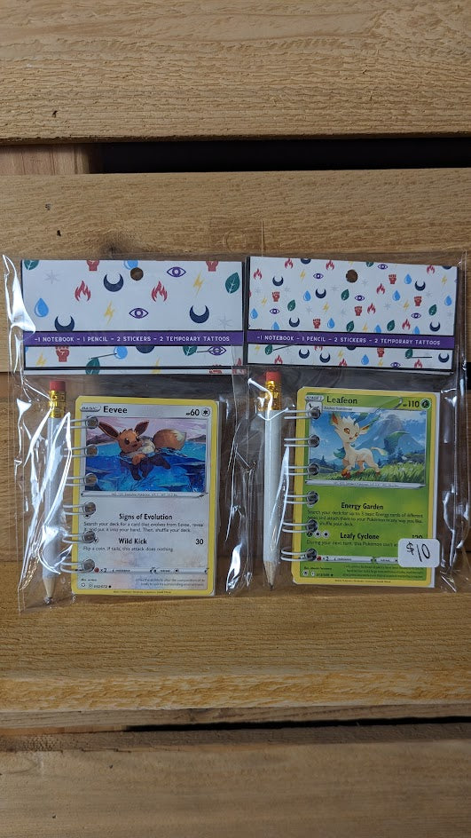 Bundle Pack: Eevee & Leafeon Pokémon Card Notebooks