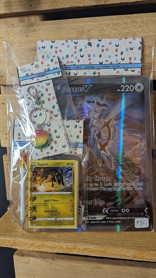 Bundle Pack: Arceus V & Zygarde Pokémon Card Notebooks + Rare Candy Keychain