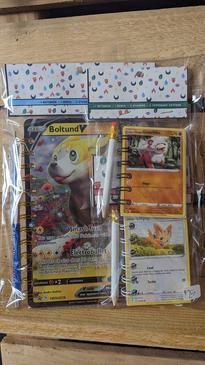 Bundle Pack: Boltund, Growlithe, & Lillipip Pokémon Card Notebooks