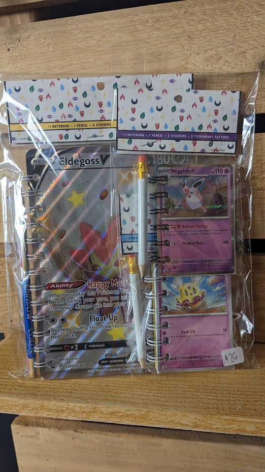 Bundle Pack: Eldegoss, Wigglytuff, & Flittle Pokémon Card Notebooks