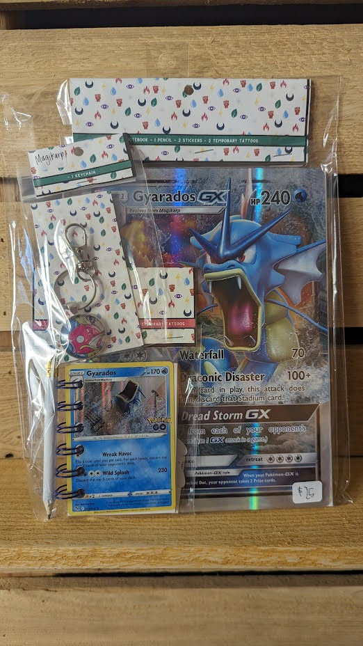 Bundle Pack: Gyarados Pokémon Card Notebooks + Magikarp Keychain