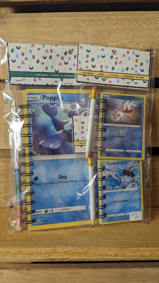 Bundle Pack: Popplio, Goldeen, & Clamperl Pokémon Card Notebooks