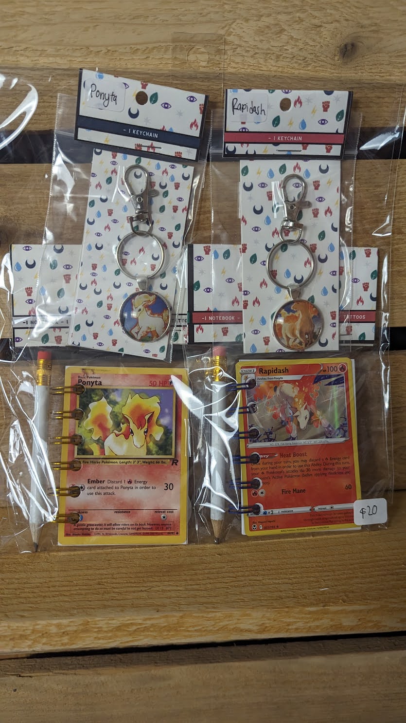 Bundle Pack: Ponyta & Rapidash Pokémon Card Notebooks & Keychains