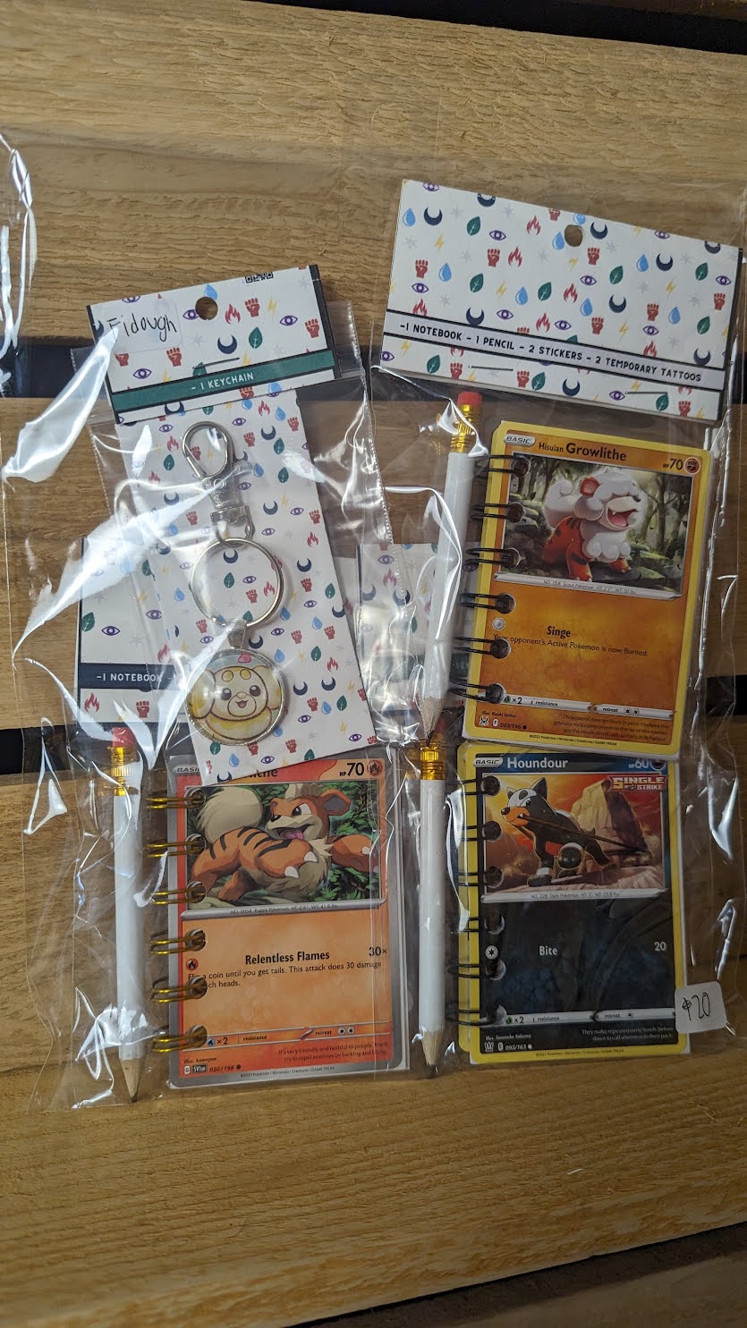 Bundle Pack: Growlithe, Fidough, Houndour Pokémon Card Notebooks/ Keychain