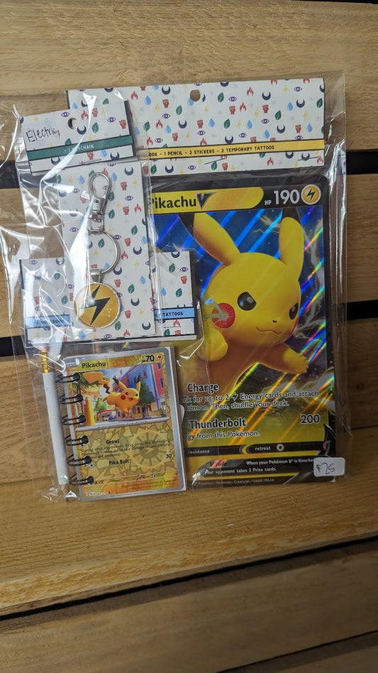 Bundle Pack: Pikachu Pokémon Card Notebooks + Electric Energy Keychain