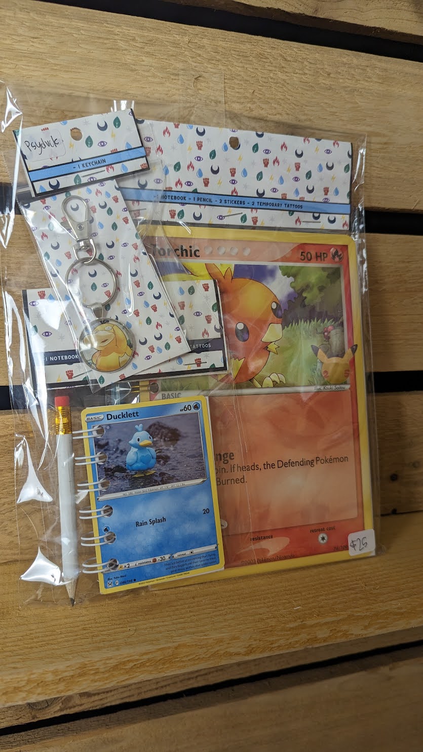 Bundle Pack: Torchic, Ducklett & Psyduck Pokémon Card Notebooks