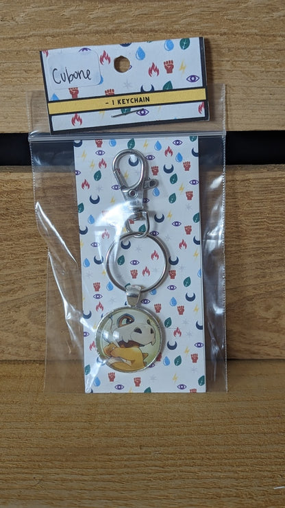 Cubone Pokémon Card Keychain