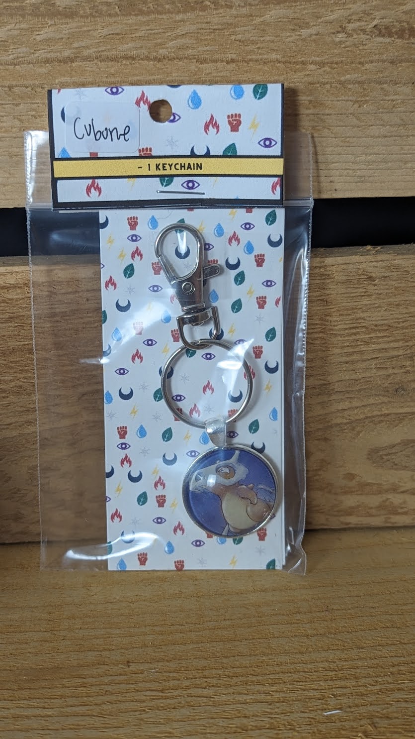 Cubone Pokémon Card Keychain