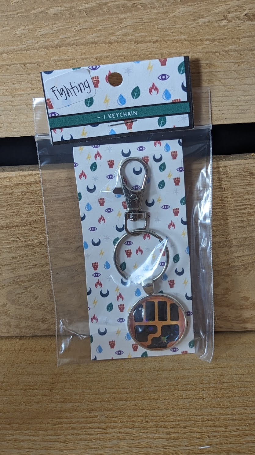 Fighting Energy Pokémon Card Keychain