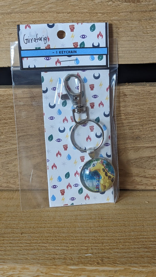 Girafarig Pokémon Card Keychain