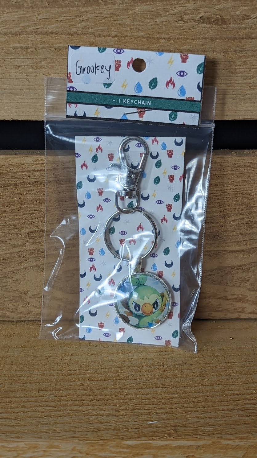 Grookey Pokémon Card Keychain