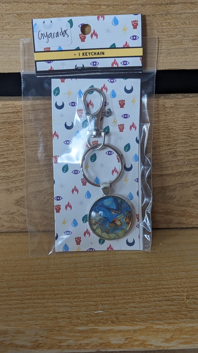 Gyarados Pokémon Card Keychain