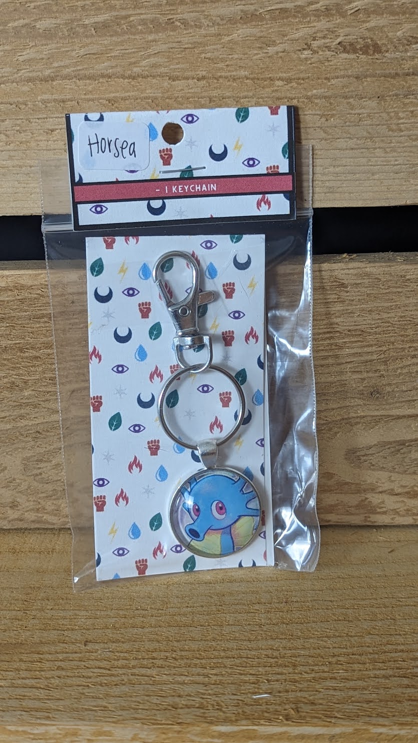 Horsea Pokémon Card Keychain