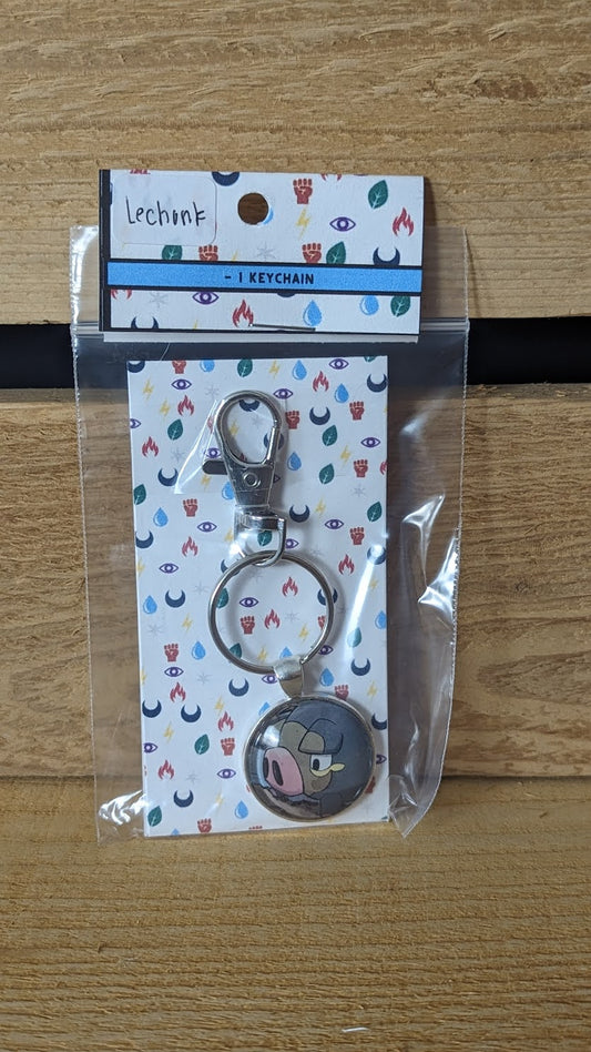 Lechonk Pokémon Card Keychain