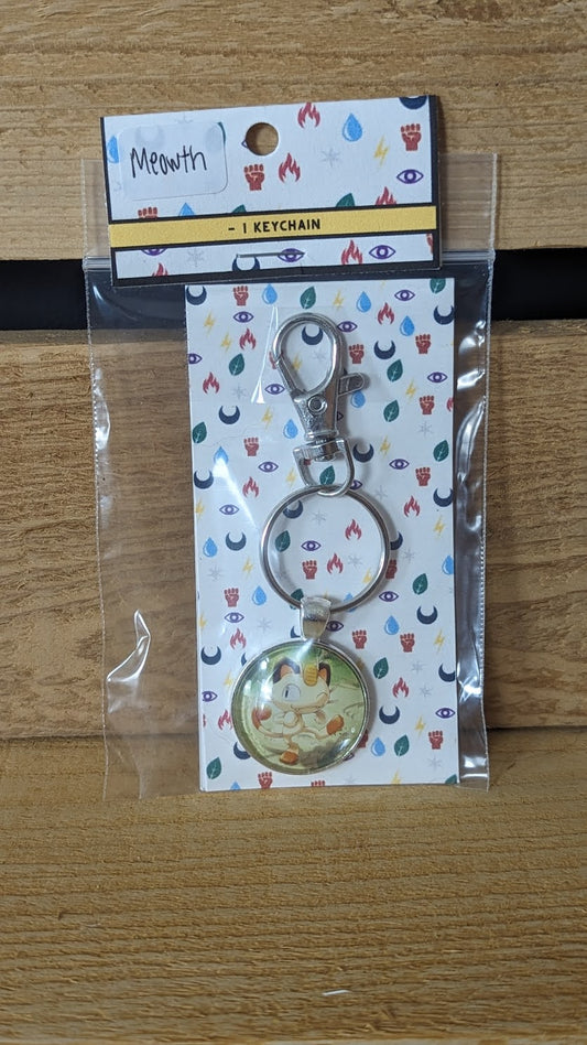 Meowth Pokémon Card Keychain