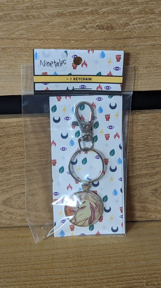 Ninetales Pokémon Card Keychain