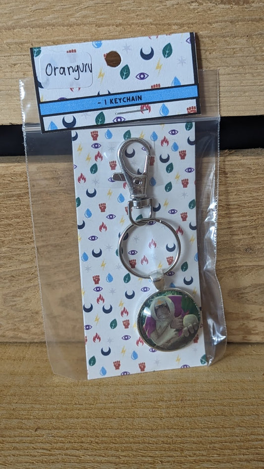 Oranguru Pokémon Card Keychain