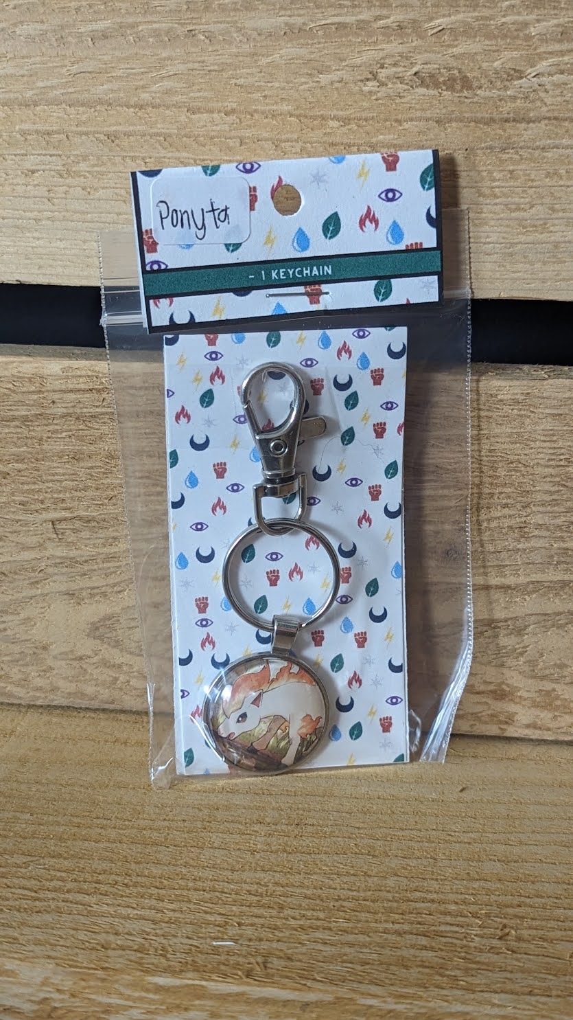 Ponyta Pokémon Card Keychain