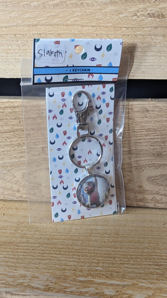 Slakoth Pokémon Card Keychain