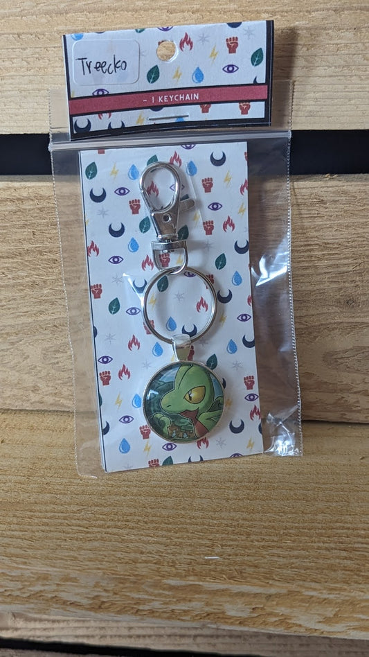 Treecko Pokémon Card Keychain