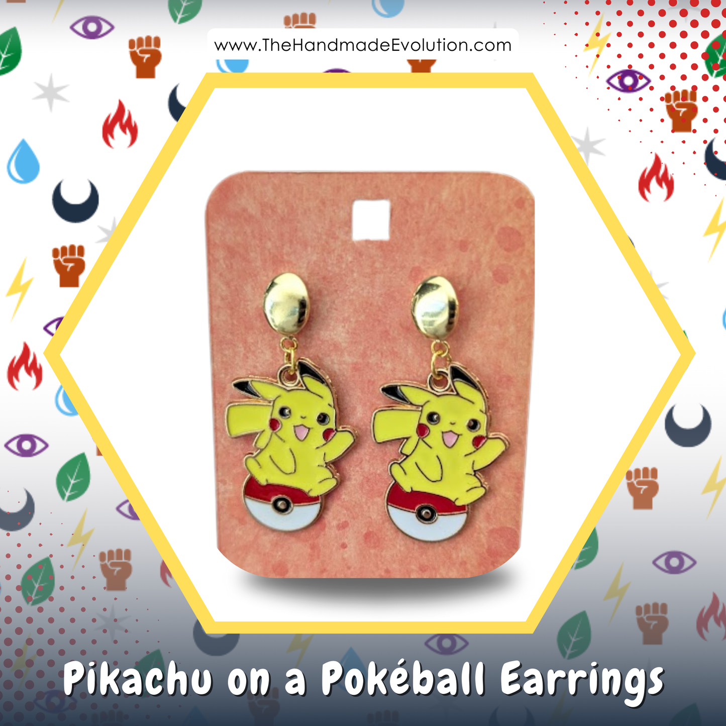 Pikachu and Pokéball Earrings