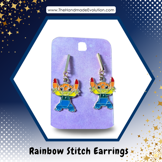 Stitch - Rainbow Earrings