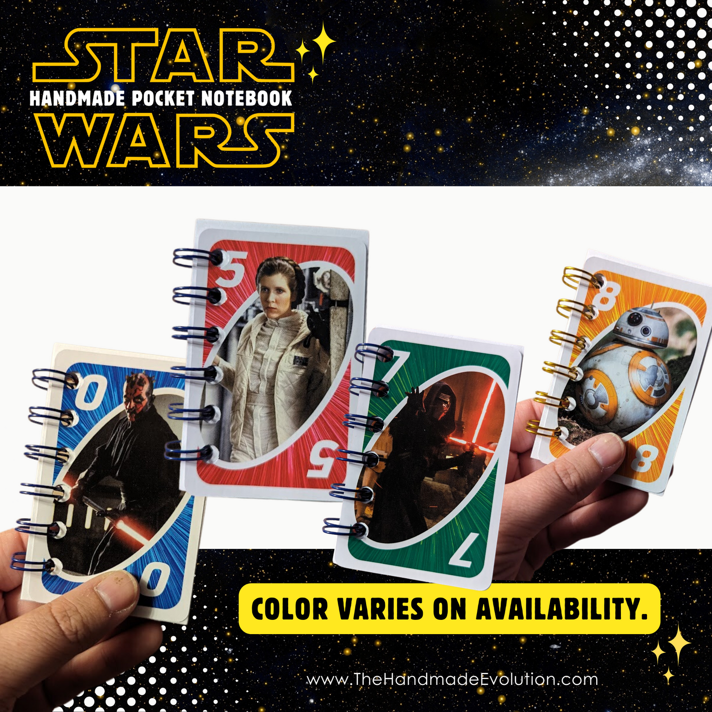 Star Wars Pocket Notebook color varies on availability